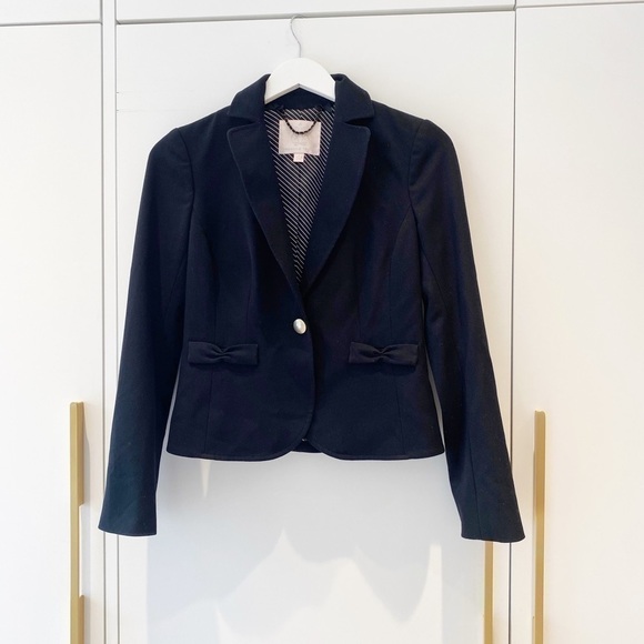 𝅺rebecca Taylor Black blazer with Bow detailing - Picture 9 of 10